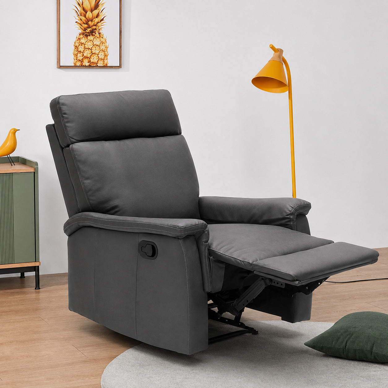 Fauteuil Relax Inclinable Harmony – Similicuir Cuir – Repose-pieds Intégré – 150 kg