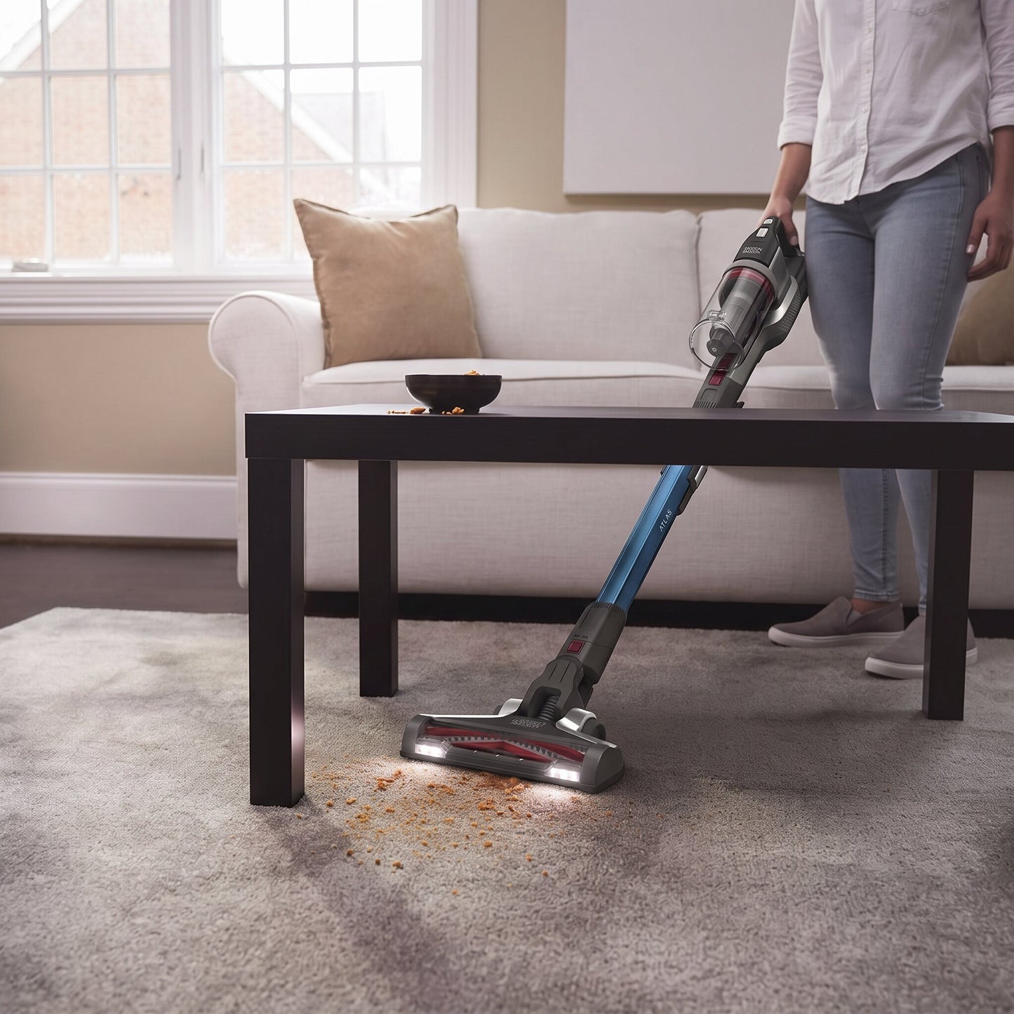 Aspirateur balai sans fil Atlas 36 V – Autonomie 78 min – Brosse LED anti-emmêlement – 750 ml