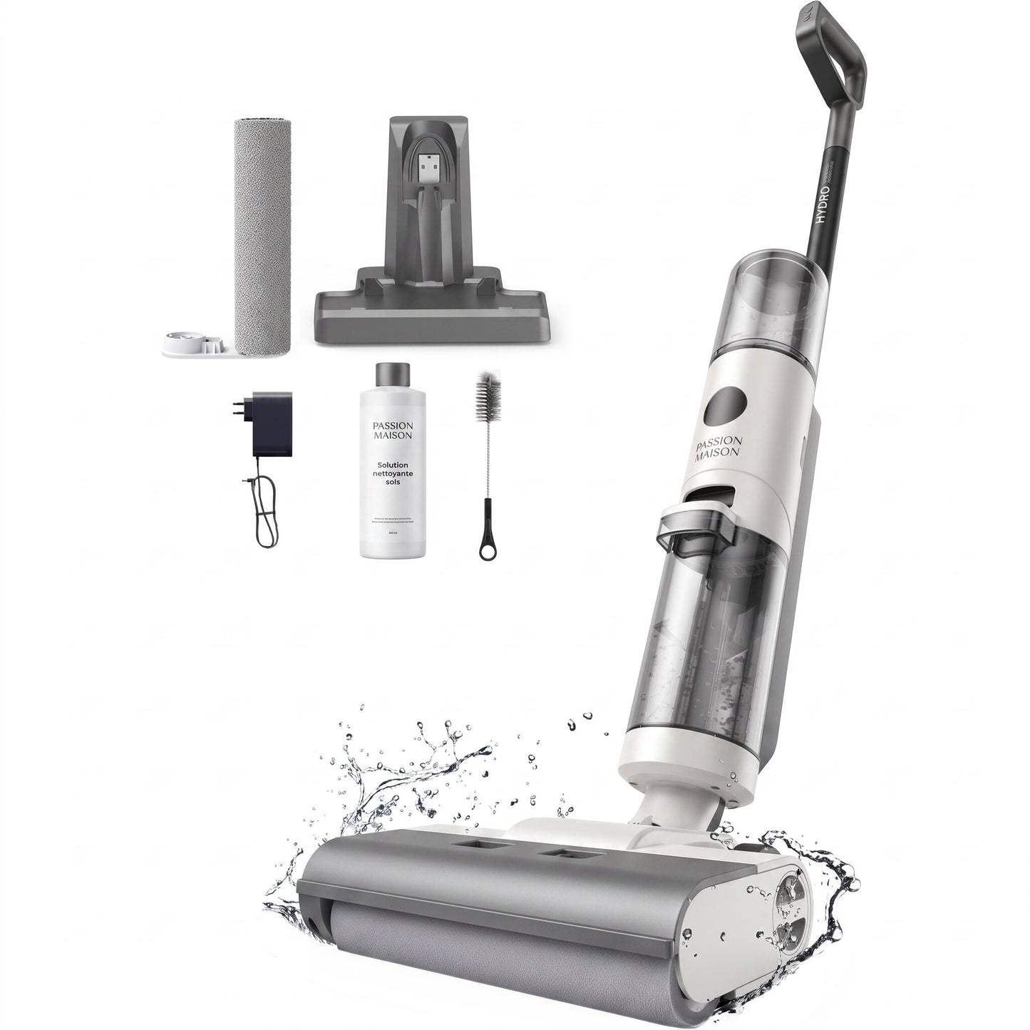 Aspirateur Laveur Sans Fil Hydro – Aspire & Lave – 9 kPa – 30 min – Double Réservoir 1,3 L – Autonettoyage