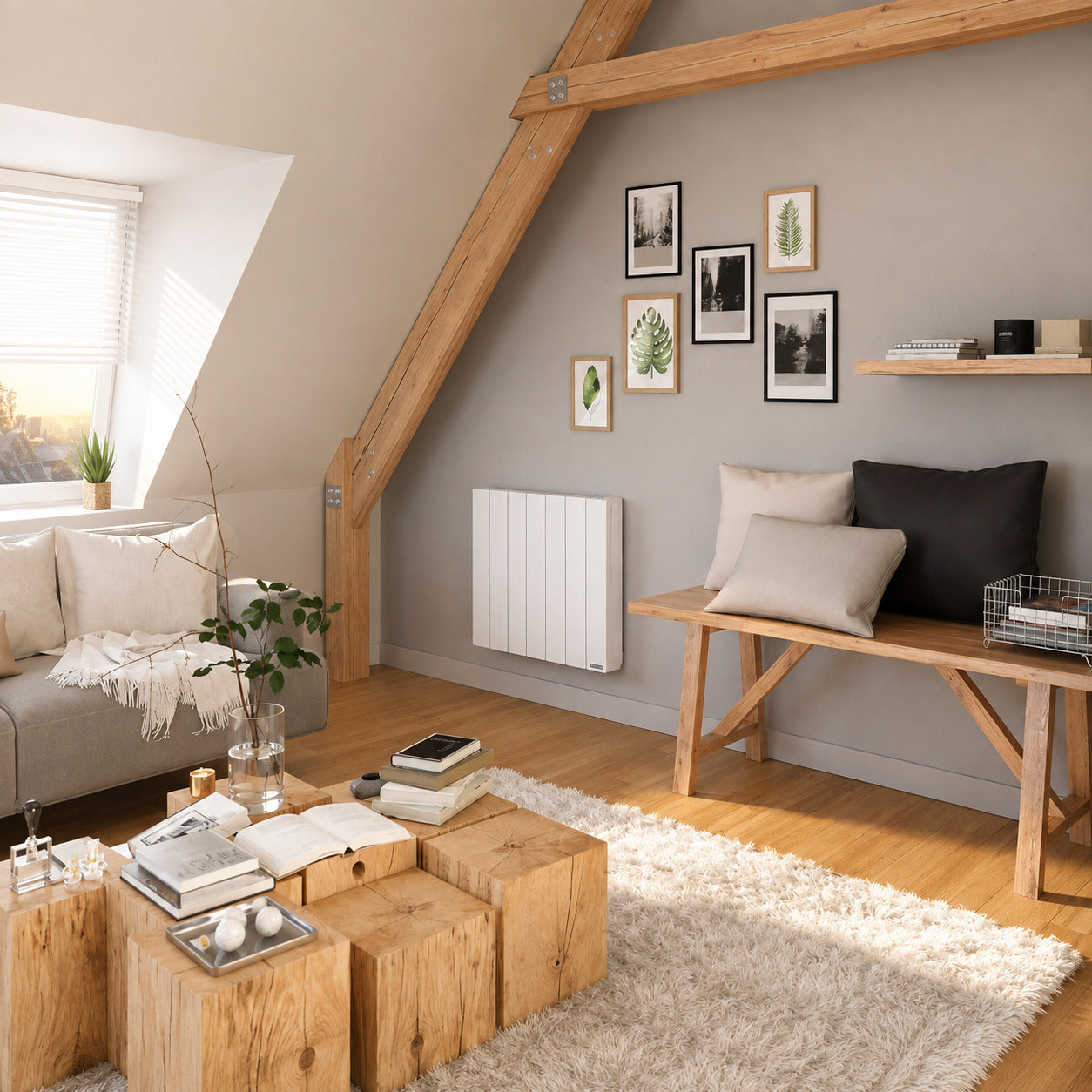 Radiateur Électrique Passion Maison Flow 1000 W – Inertie Fluide – Horizontal Blanc